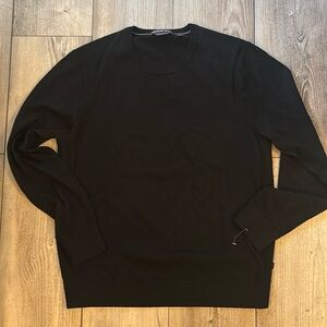 Michael Kors ExtraMarino Wool Thin Black Sweater Mens Large NWOT